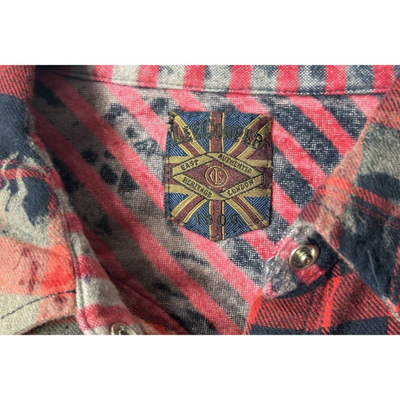 LEE COOPER Button up Pearl Snap Long Sleeve Red Colorful Casual PreppyWomenSmall - Picture 3 of 10